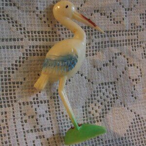Vintage Stork Bird Cake Topper